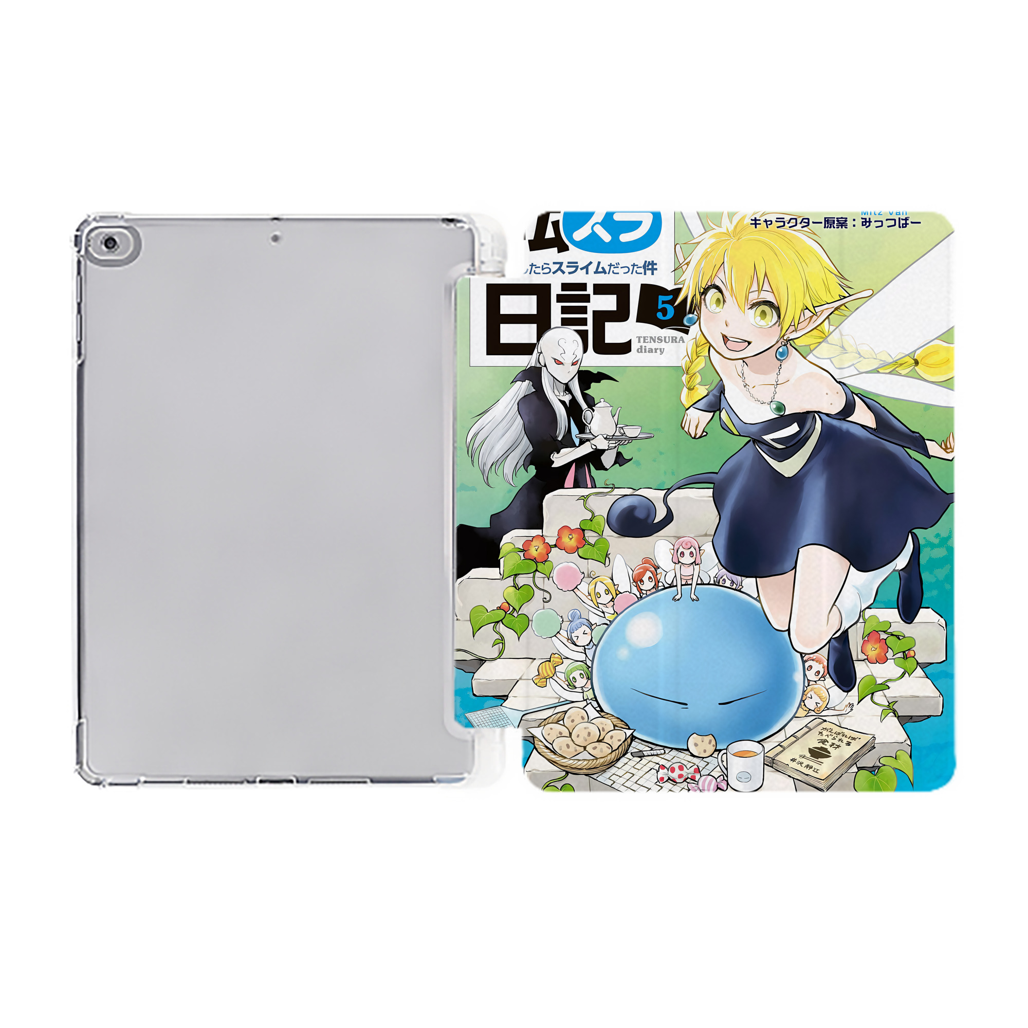 （画像用） 転スラ Regarding Reincarnated to Slime IPad ケース ペン収納付き 三つ折りスタンド PUレザー×シリコン 対応機種9.5/10.5/10.9インチ